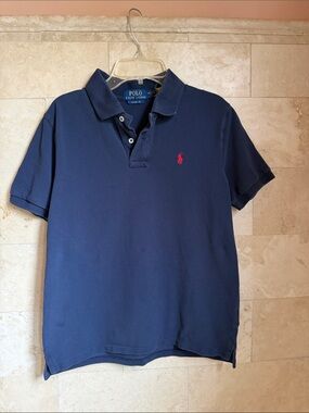 Polo by Ralph Lauren Navy Short-Sleeve Polo with Red Pony youth size L